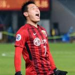 Wu Lei, celebrando un gol (AFP)