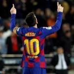 Leo Messi celebra uno de los tantos goles que anotó con la elástica del FC Barcelona. Foto: RTVE