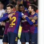 Jugadores del FC Barcelona celebran un gol / Barça