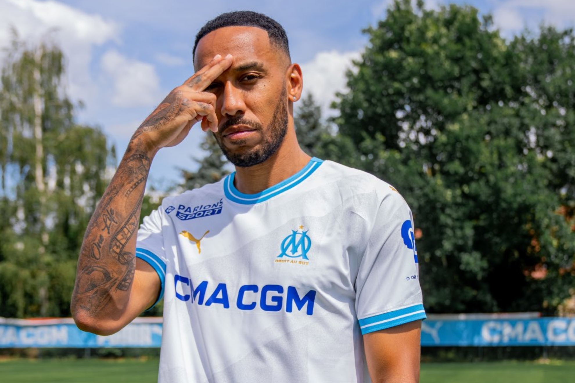 Aubameyang, en su presentación con el Olympique de Marsella