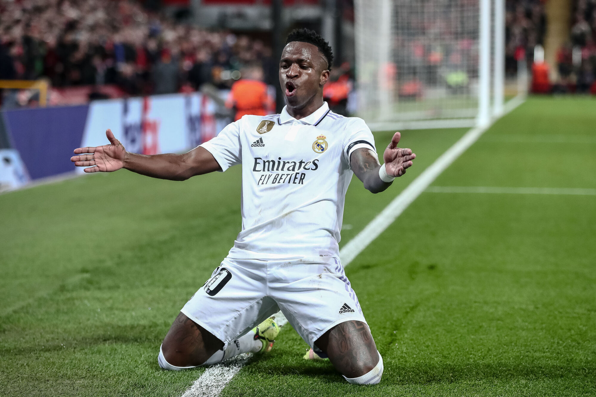 Vinicius celebra un gol con el Real Madrid / Getty Images
