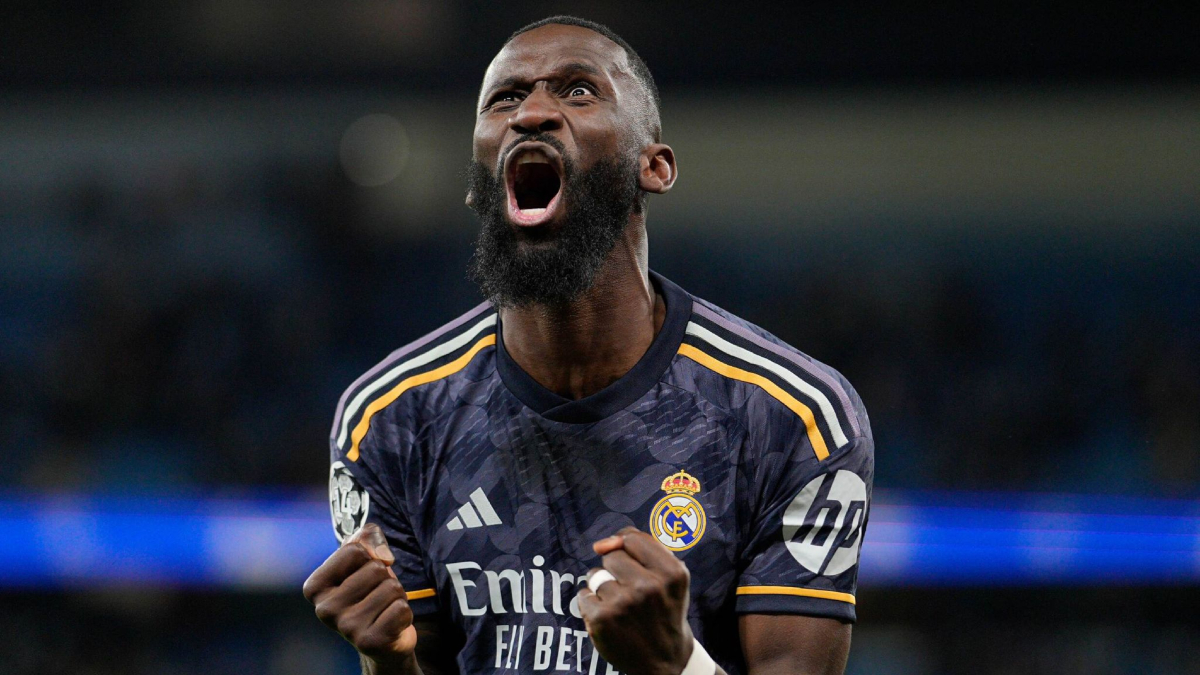 Antonio Rüdiger celebrating a goal scored with Real Madrid