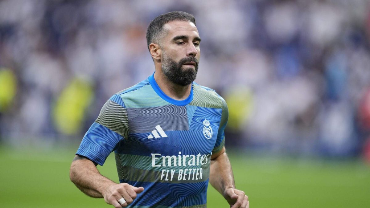 Dani Carvajal durante un entrenamiento con el Real Madrid