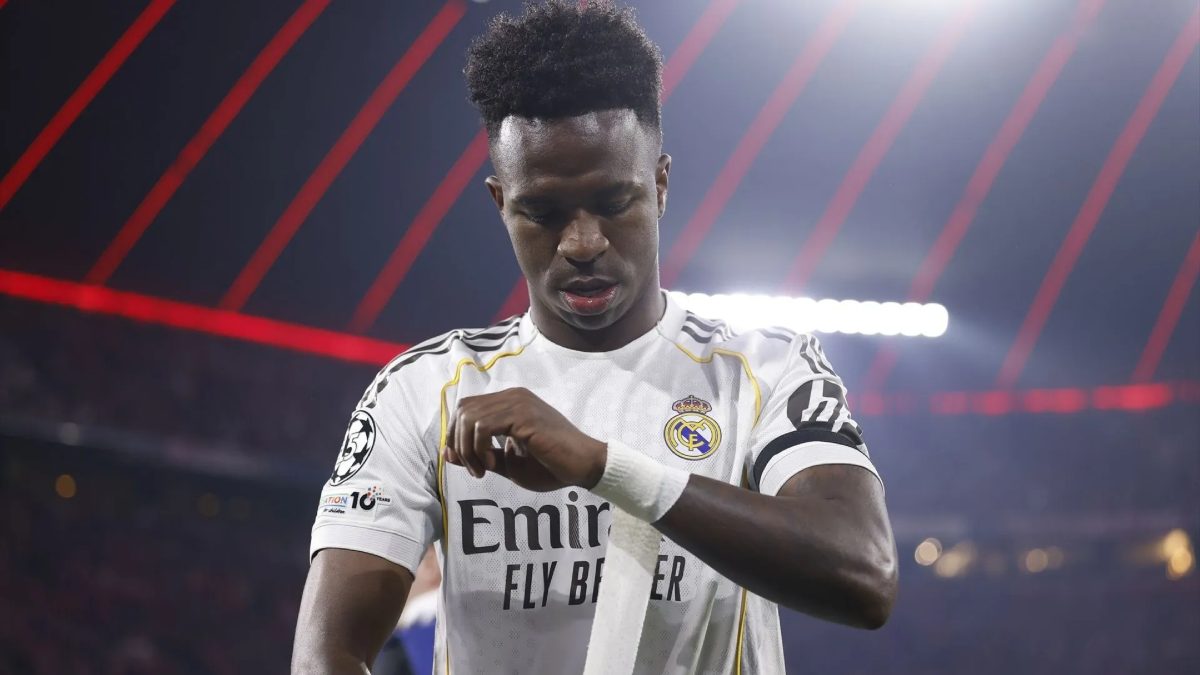 Vinicius durante un partido con el Real Madrid