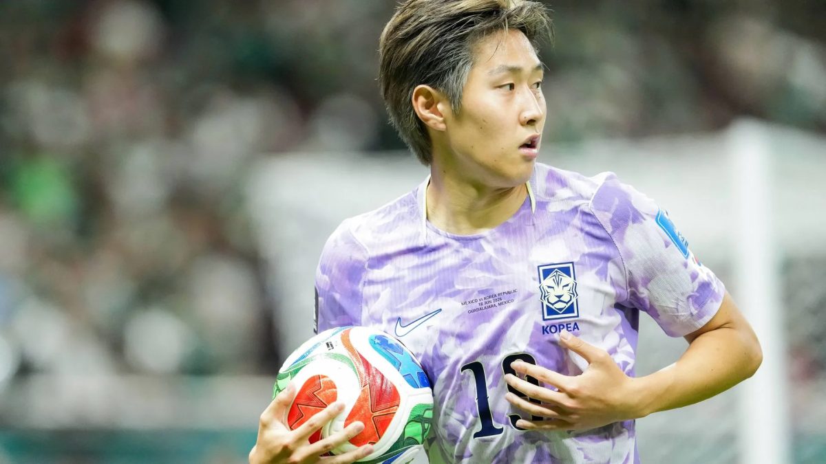 Kang In Lee durante un partido con la selección de Corea del Sur en el Mundial