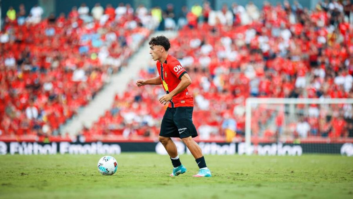 Jan Virgili during a match with Mallorca