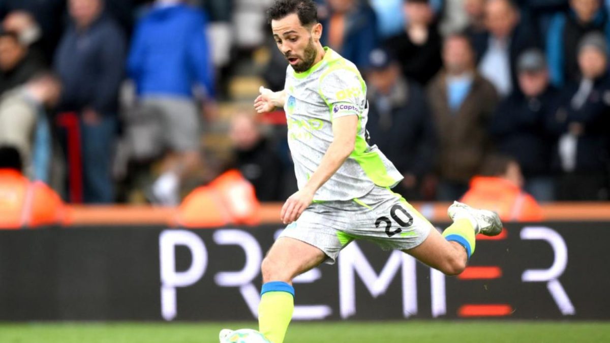 Bernardo Silva durante un partido con el Manchester City