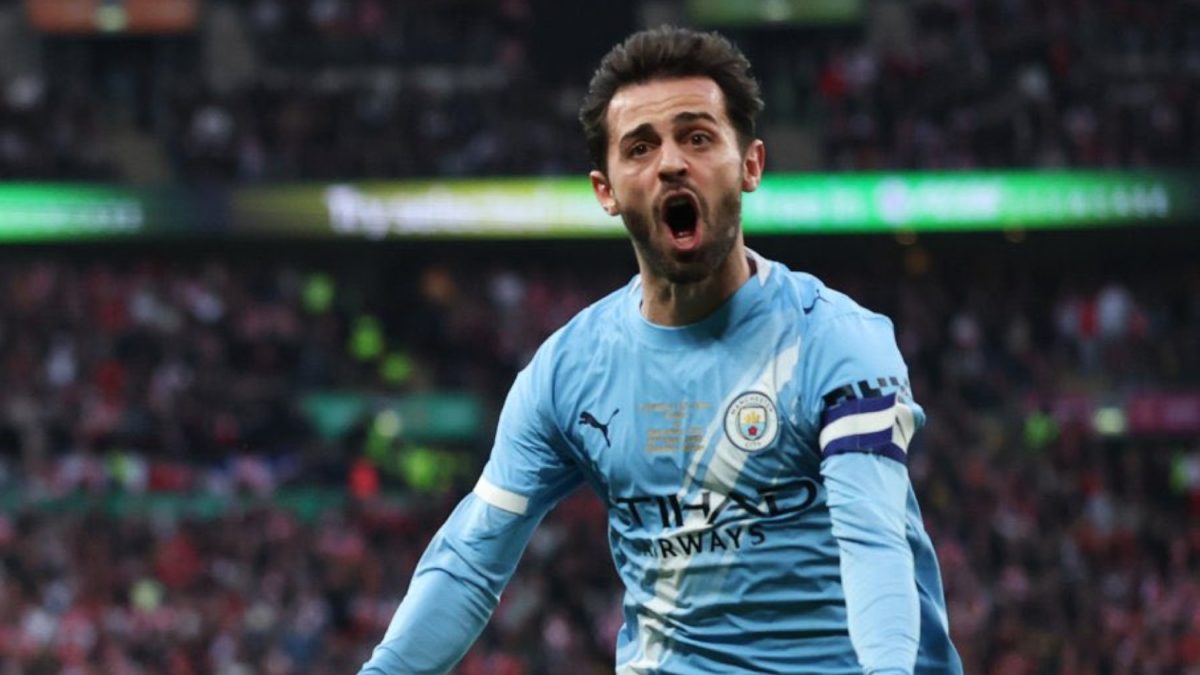 Bernardo Silva celebra un gol anotado con el Manchester City