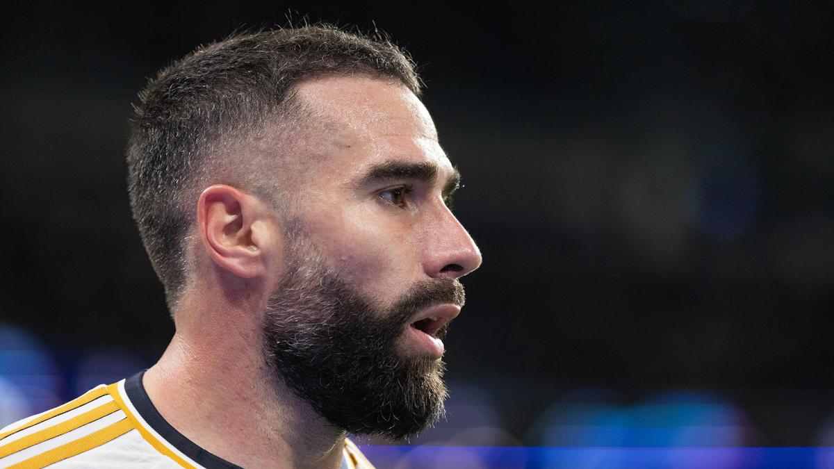Primer plano de Dani Carvajal durante un partido del Real Madrid