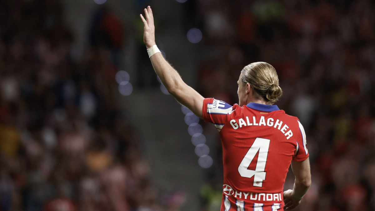 Conor Gallagher durante un partido con el Atlético de Madrid