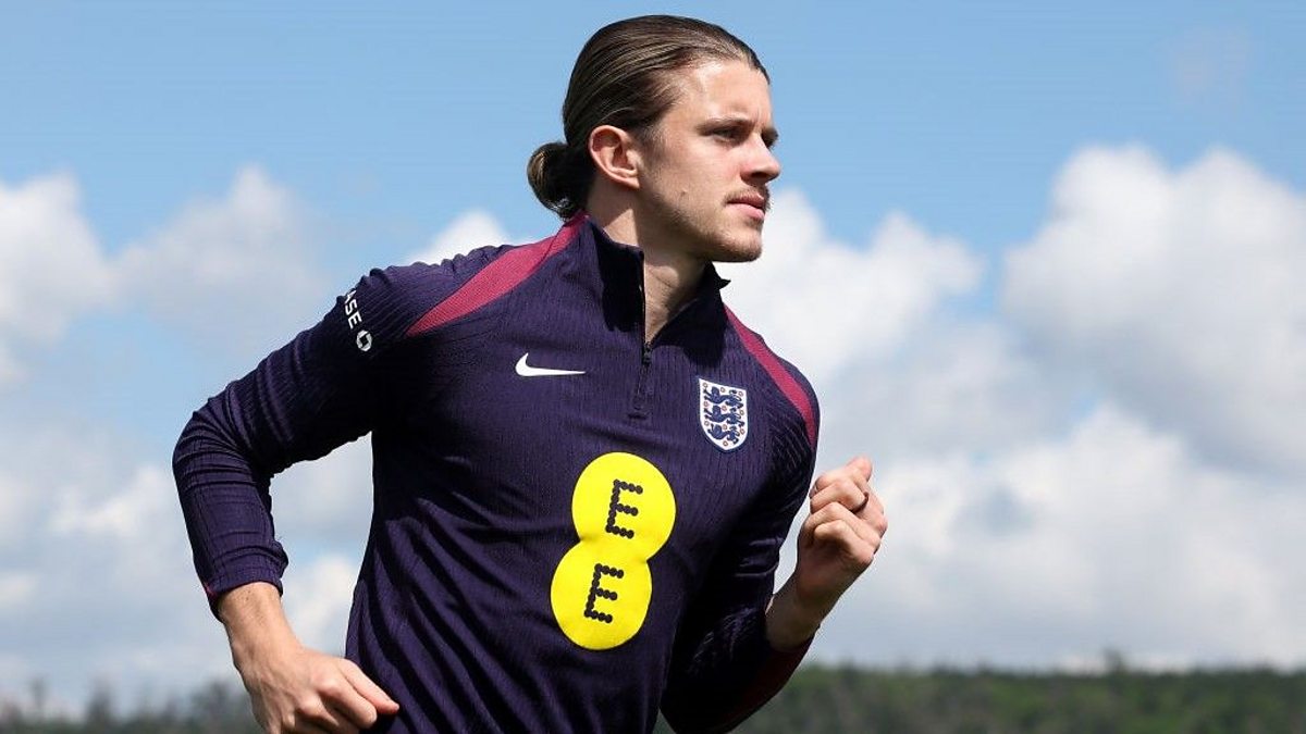 Conor Gallagher durante una concentración con la selección de Inglaterra