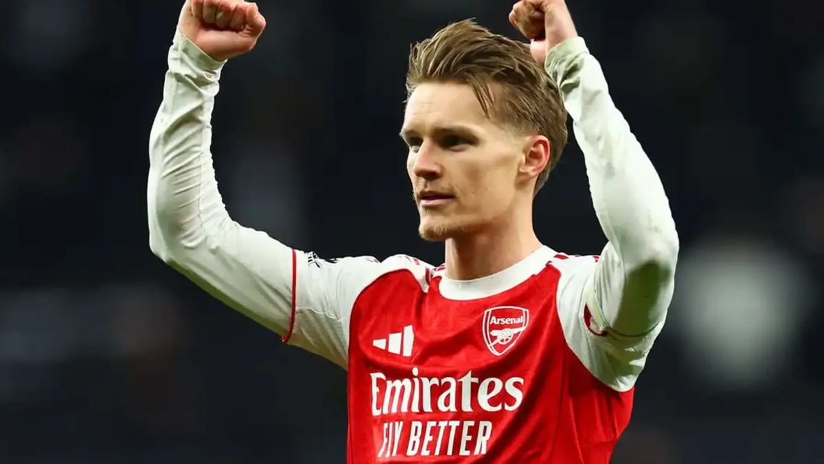 Martin Odegaard celebra un gol del Arsenal