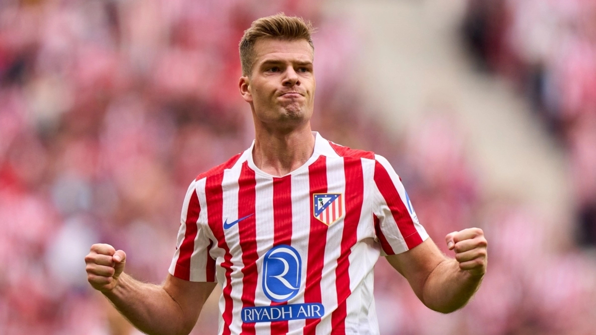 Alexander Sorloth celebra un gol con el Atlético de Madrid