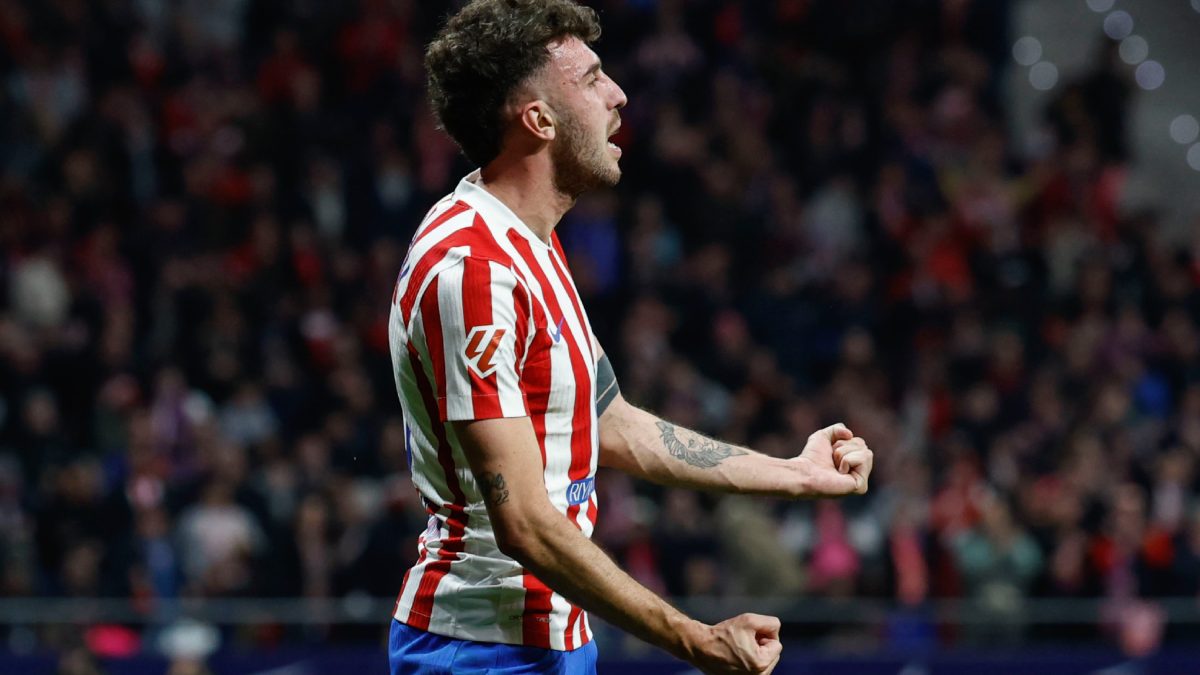 Matteo Ruggeri celebra un gol del Atlético de Madrid