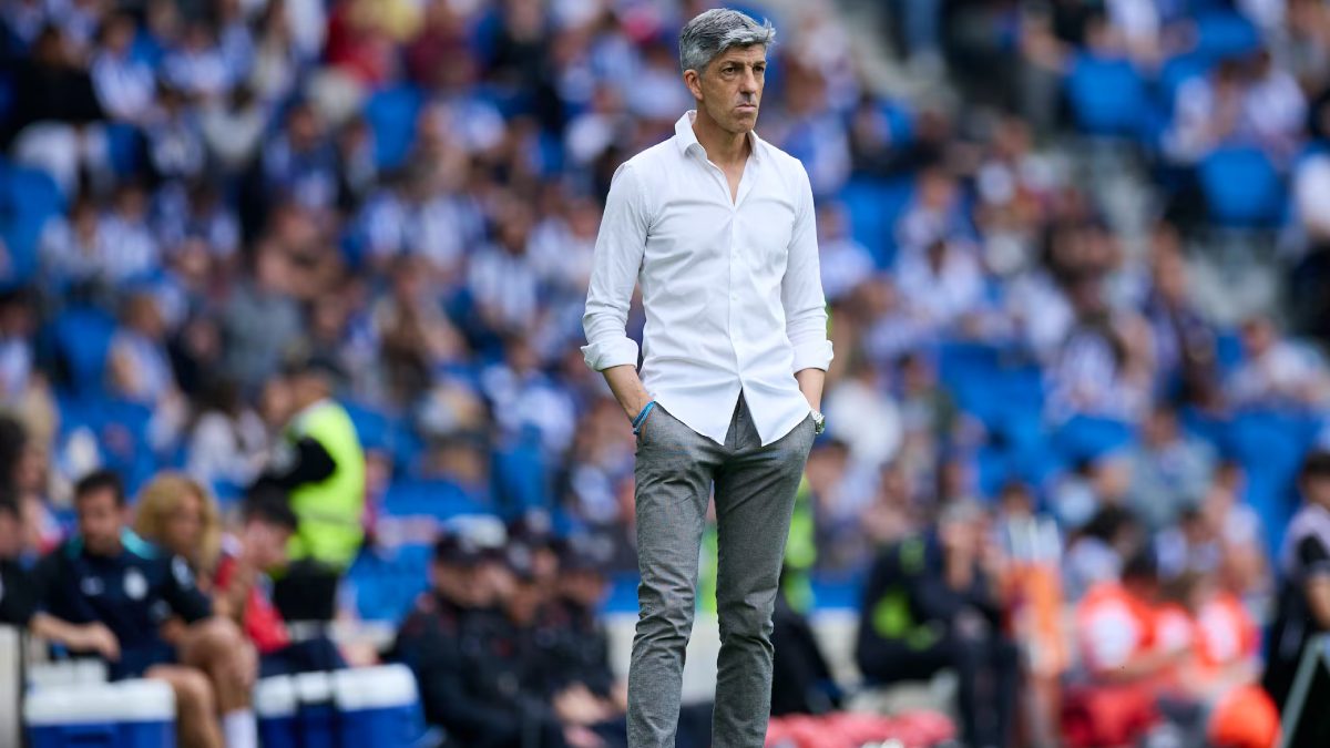 Imanol Alguacil durante un partido de la Real Sociedad