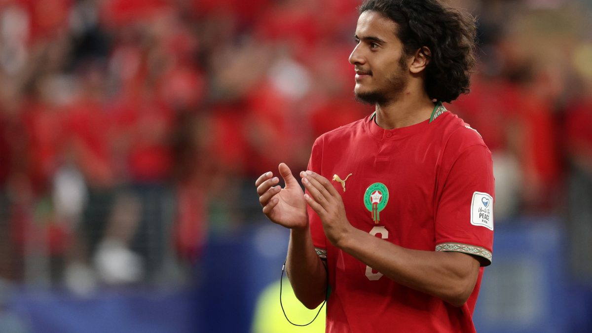 Ayyoub Bouaddi tras un partido con la selección de Marruecos