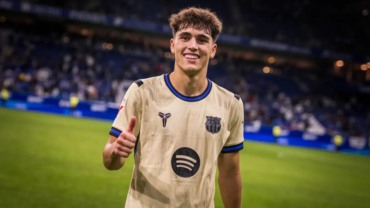 Pau Cubarsí tras un partido con el Barcelona