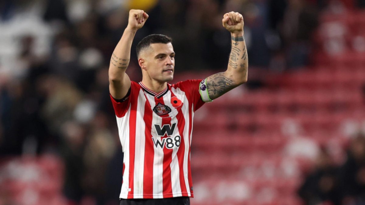 Granit Xhaka celebra una victoria del Sunderland