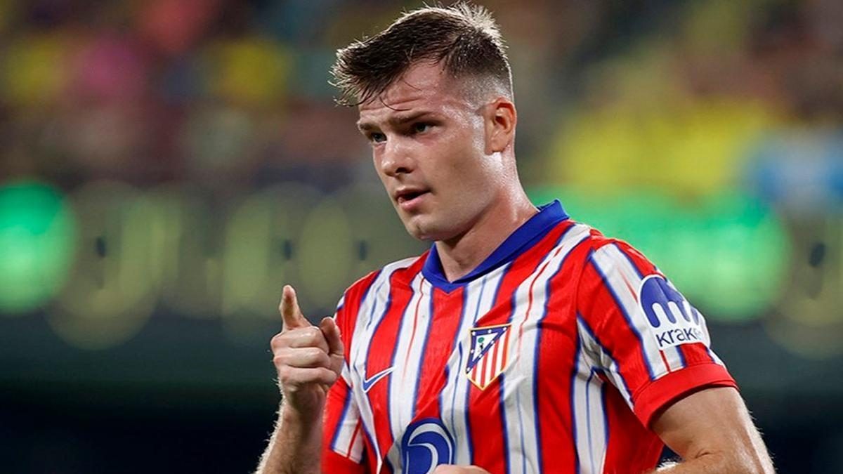 Alexander Sorloth celebra un gol con el Atlético de Madrid