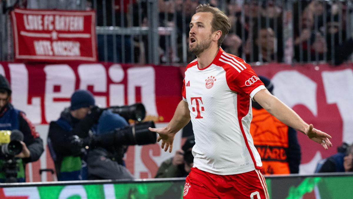 Harry Kane celebra un gol con el Bayern de Múnich