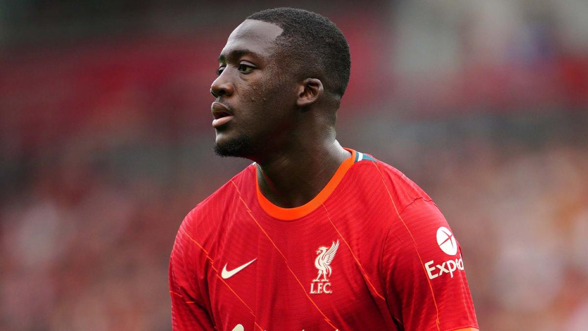 Ibrahima Konaté during a match with Liverpool