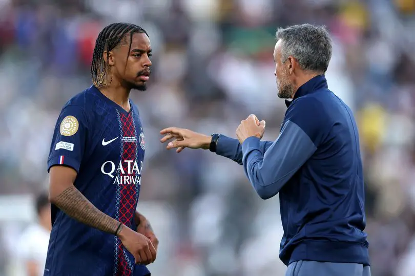 Barcola with Luis Enrique