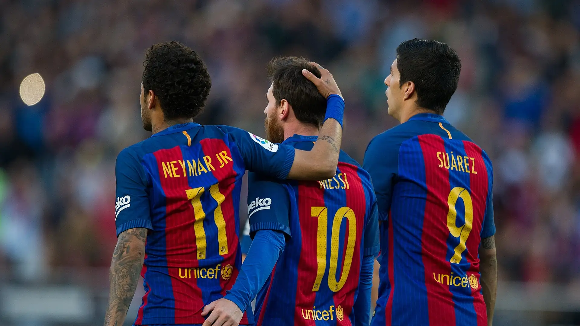 La MSN jugando en el FC Barcelona