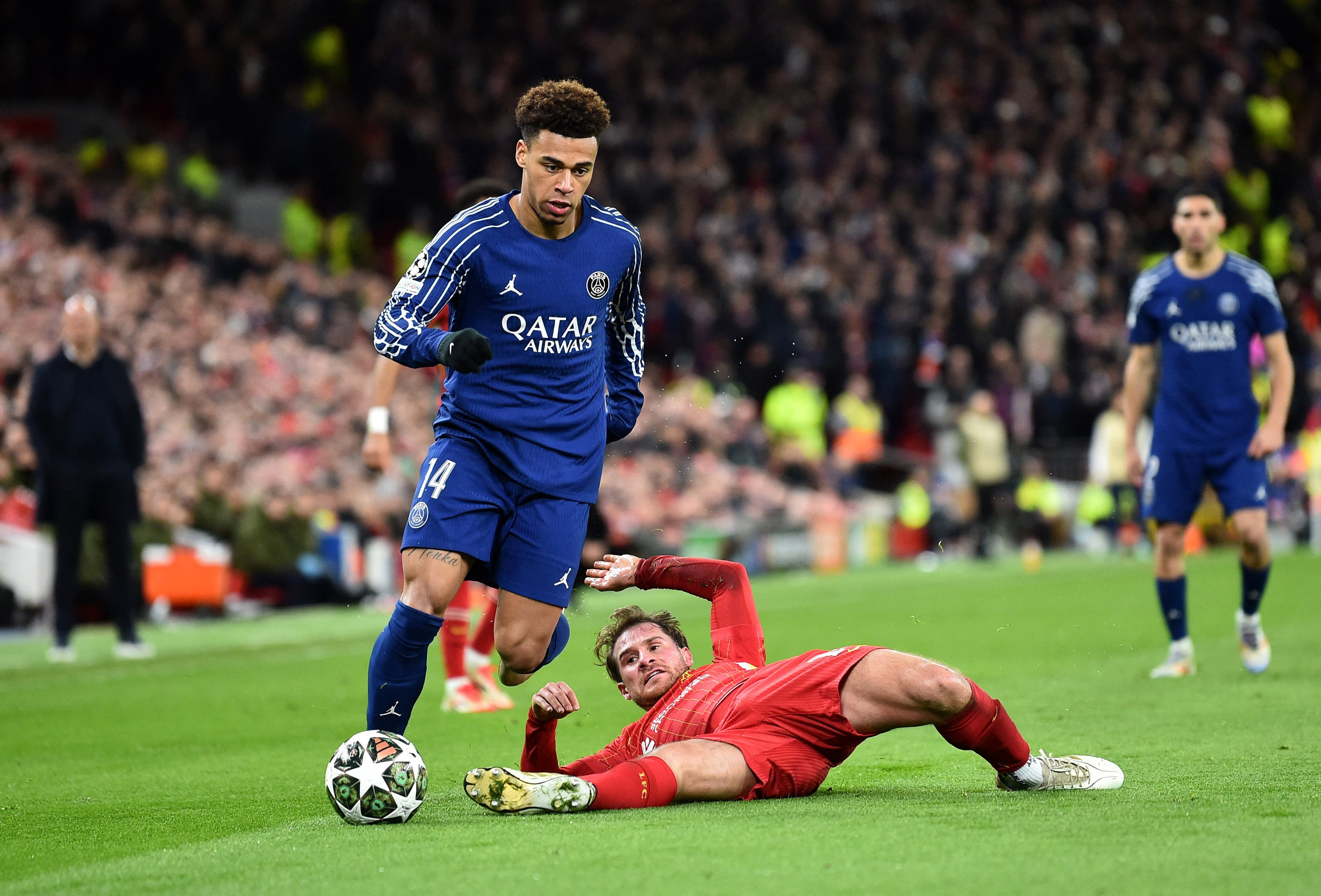 Désiré Doué playing for PSG