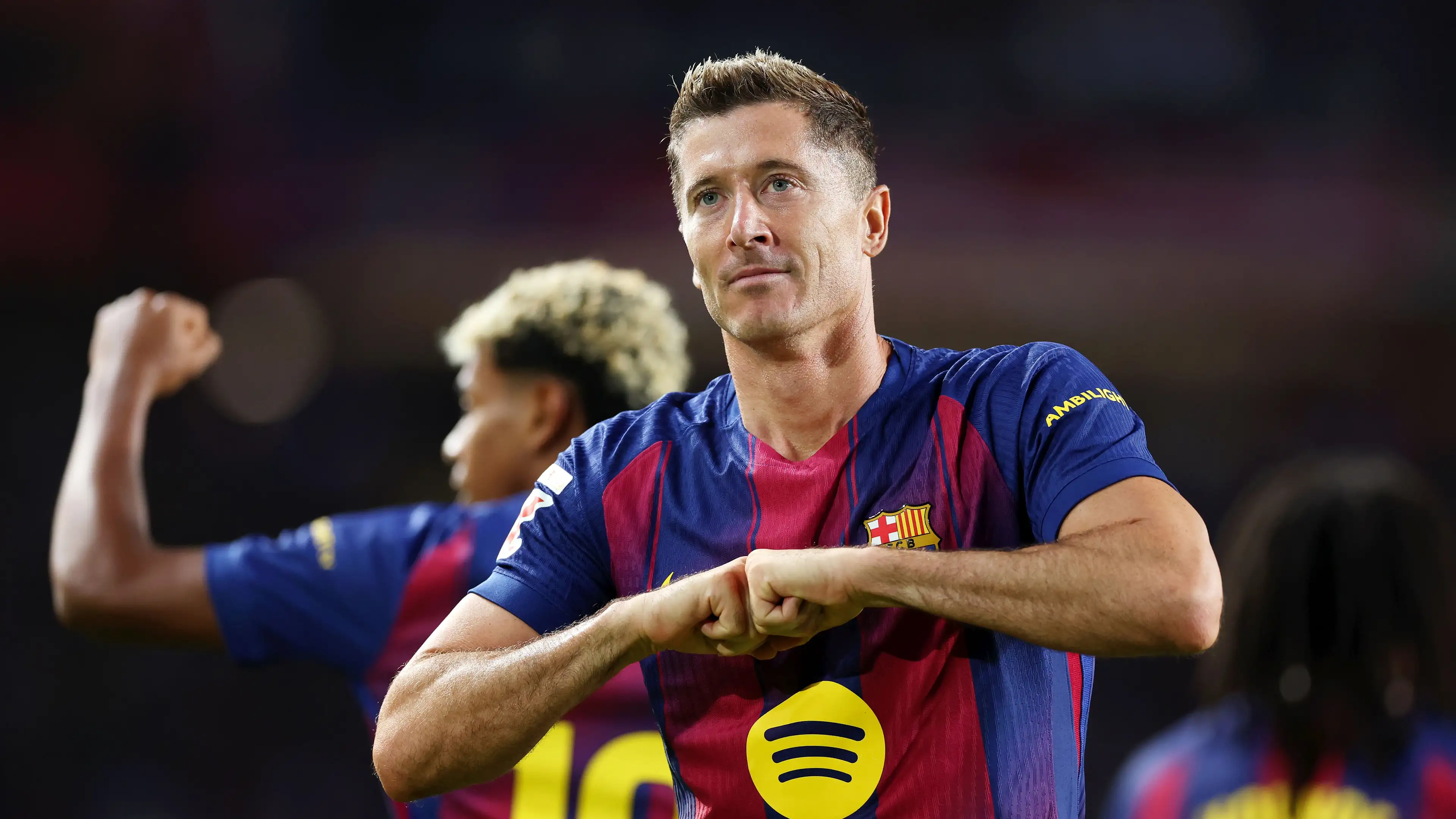Lewandowski celebrando un gol