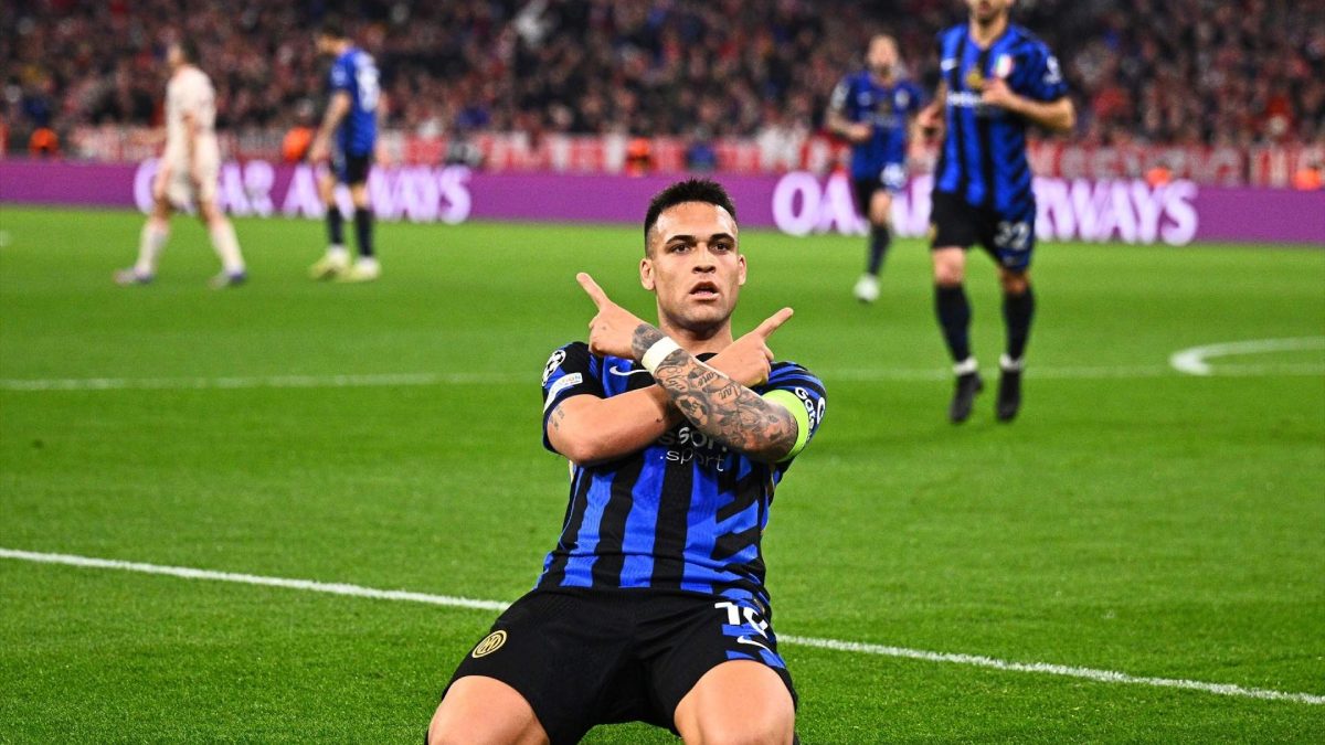 Lautaro Martínez celebra un gol anotado con el Inter de Milán