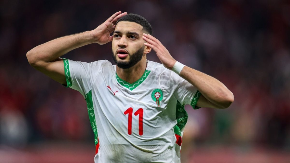 Ismael Saibari celebra un gol anotado con la selección de Marruecos
