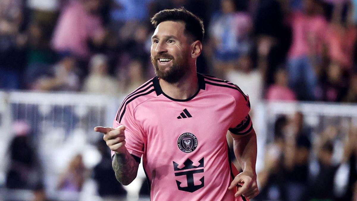Leo Messi celebra un gol con Inter Miami