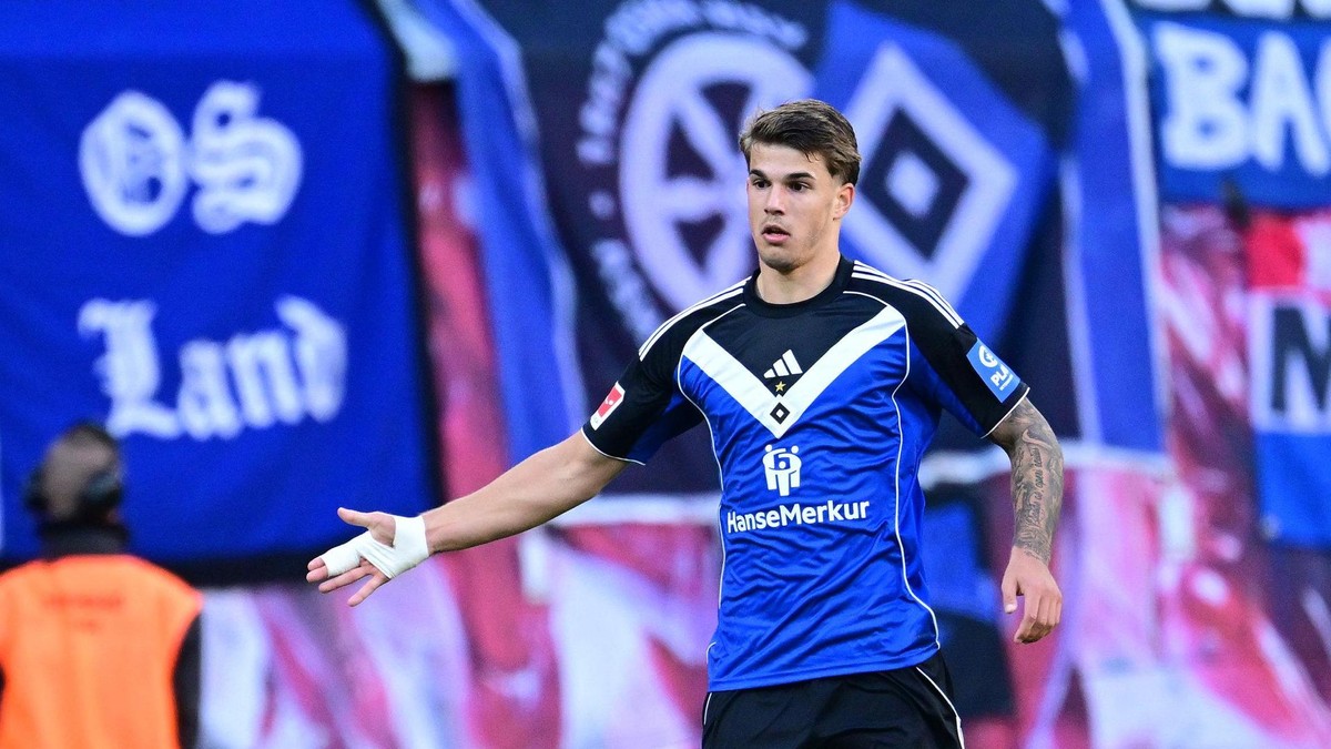 Luka Vuskovic during a match with Hamburg