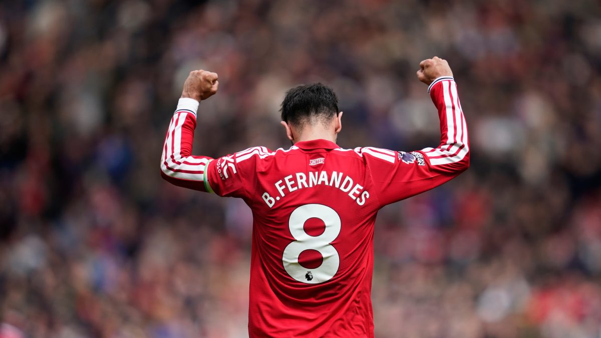 Bruno Fernandes celebra un gol con el Manchester United