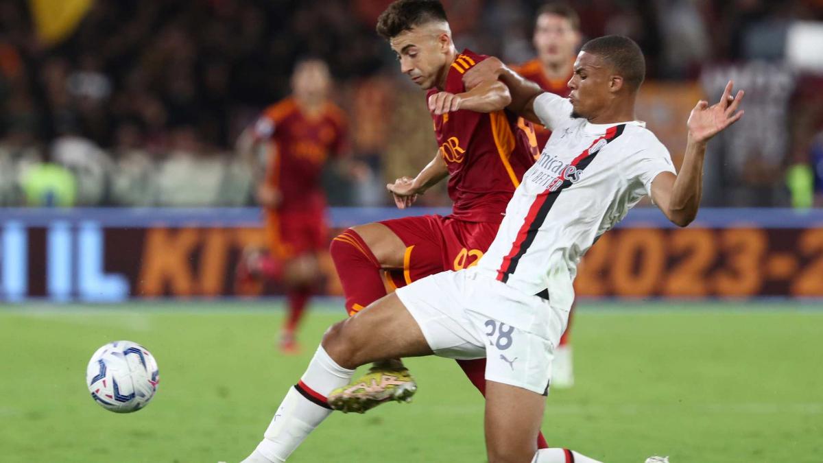 Malick Thiaw during a match between Roma and Milan