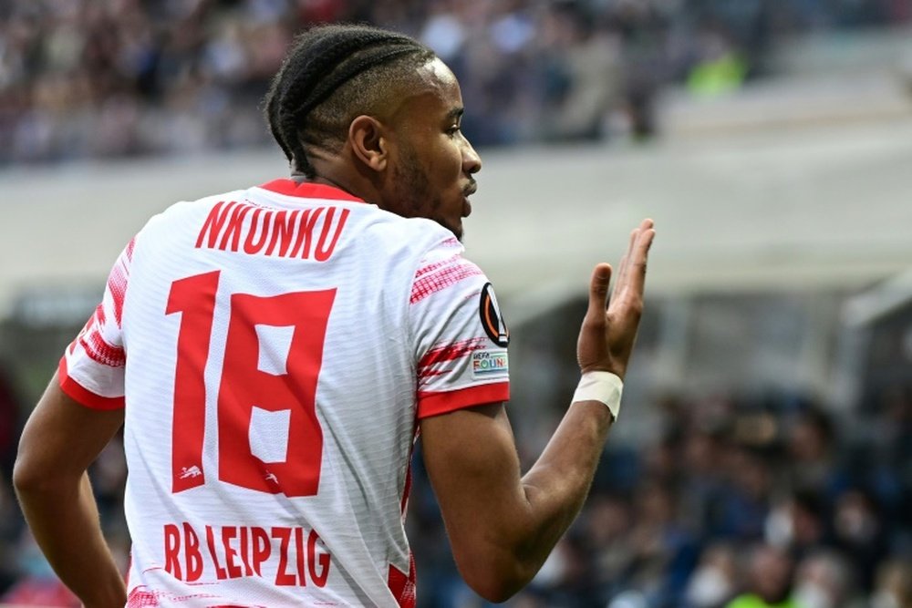 Nkunku con la camiseta del RB Leipzig