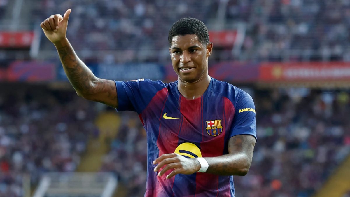 Marcus Rashford con la camiseta del Barcelona