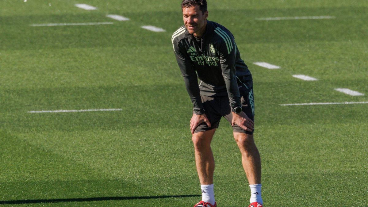Xabi Alonso during a training session with Real Madrid