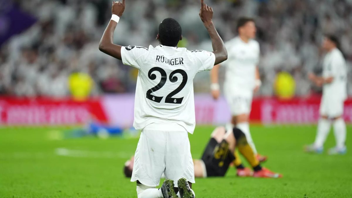 Antonio Rüdiger celebra una victoria del Real Madrid