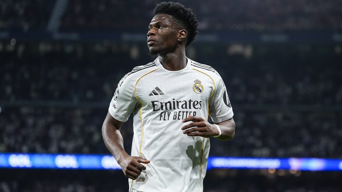 Aurélien Tchouaméni durante un partido con el Real Madrid