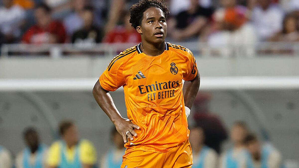 Endrick durante un partido con el Real Madrid