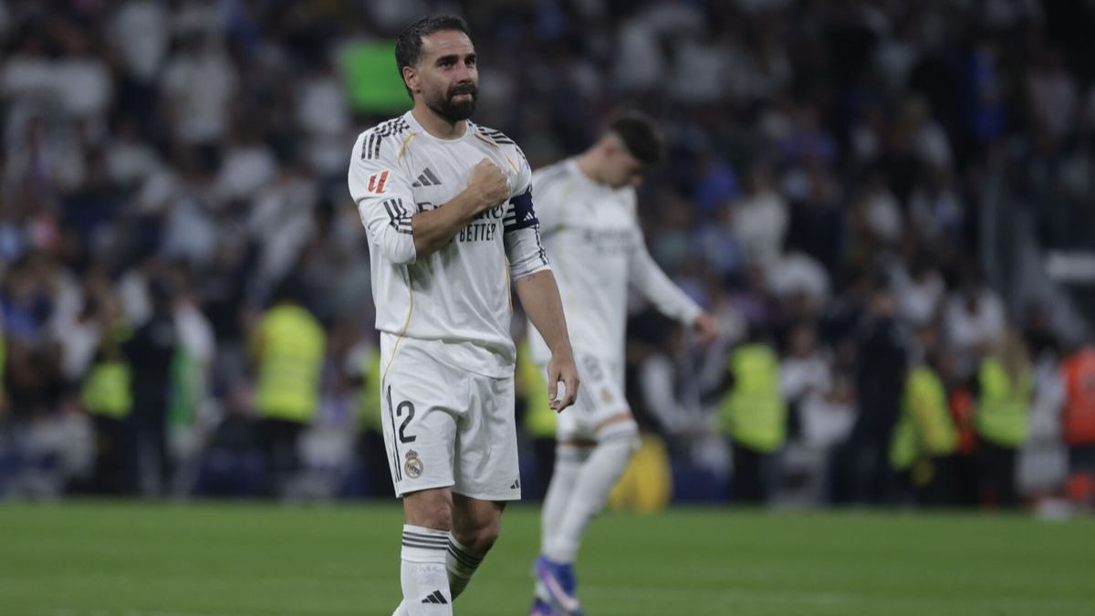 Dani Carvajal durante un partido con el Real Madrid