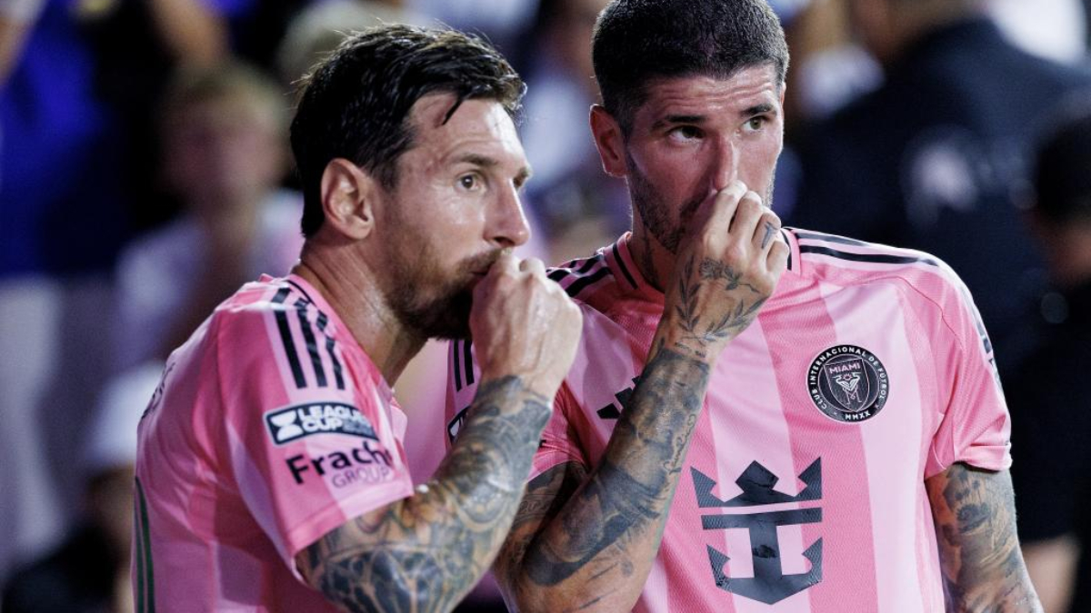 Rodrigo De Paul y Leo Messi en el Inter Miami