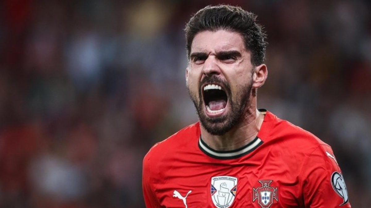 Rúben Neves celebra un gol anotado con la selección de Portugal