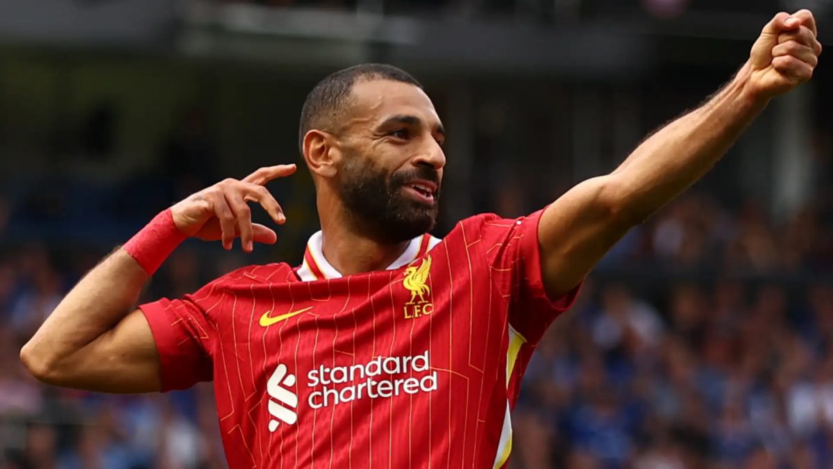 Mohamed Salah celebra un gol con el Liverpool