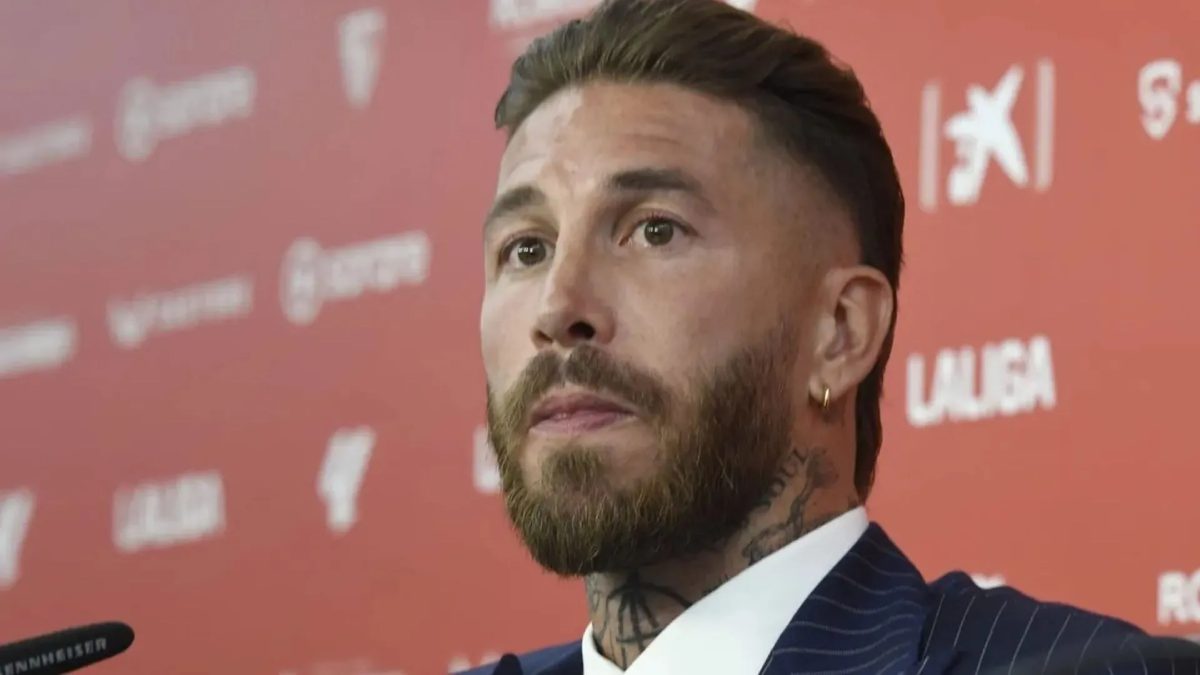 Sergio Ramos durante una rueda de prensa en Nervión