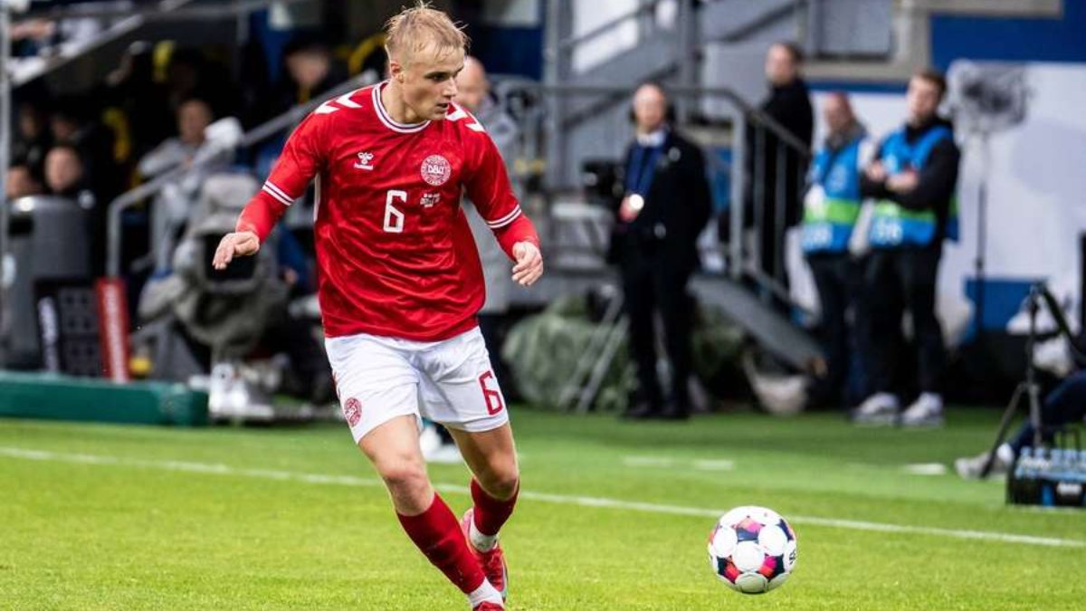Victor Froholdt with the Denmark national team jersey