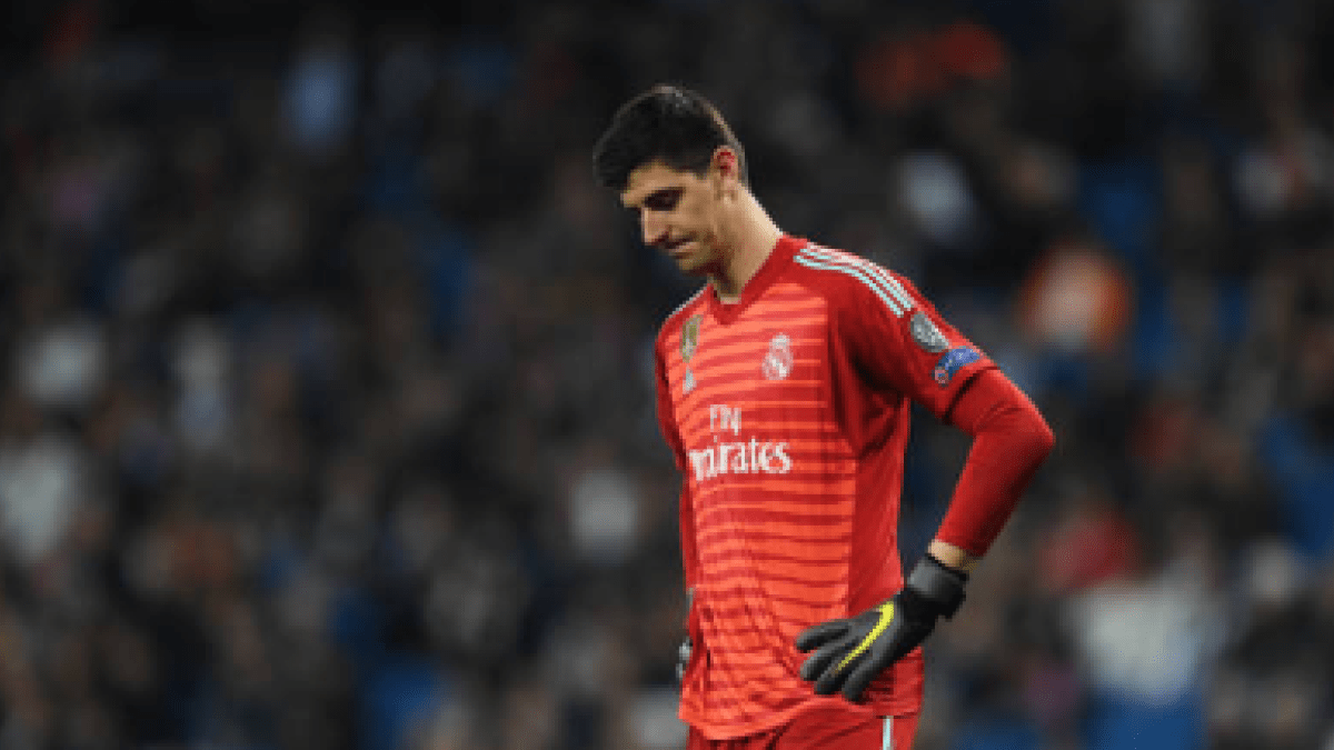 "Courtois podría perderse la vuelta de Champions frente al City. Foto: Getty Images"