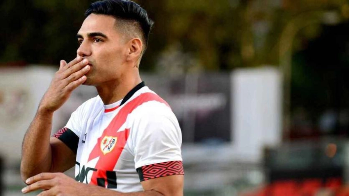 Radamel Falcao se estrena con el Rayo Vallecano. Foto: Getty