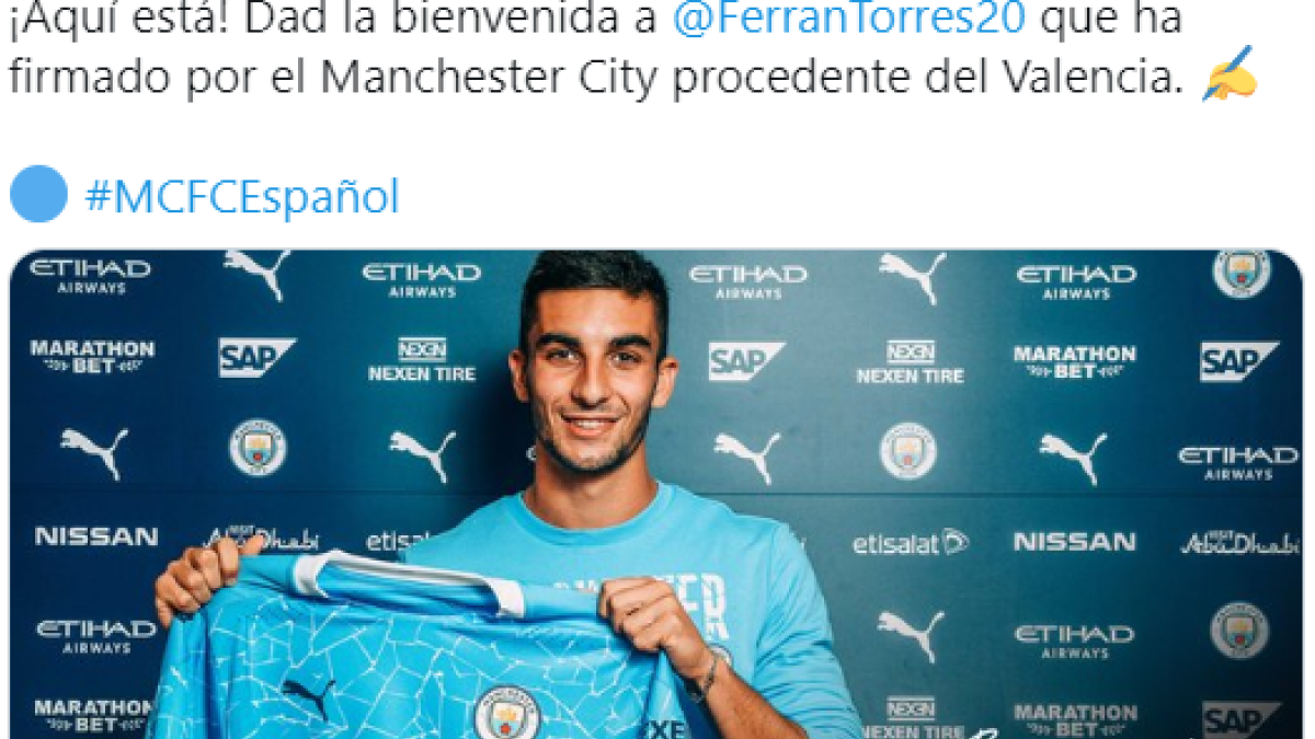 OFICIAL: Ferran Torres ficha por el Manchester City de Guardiola "Foto: TODO Fichajes"